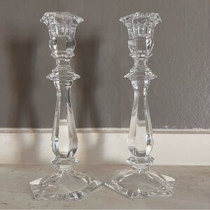 TOWLE Lot of 2 Vintage Crystal Candle Holders